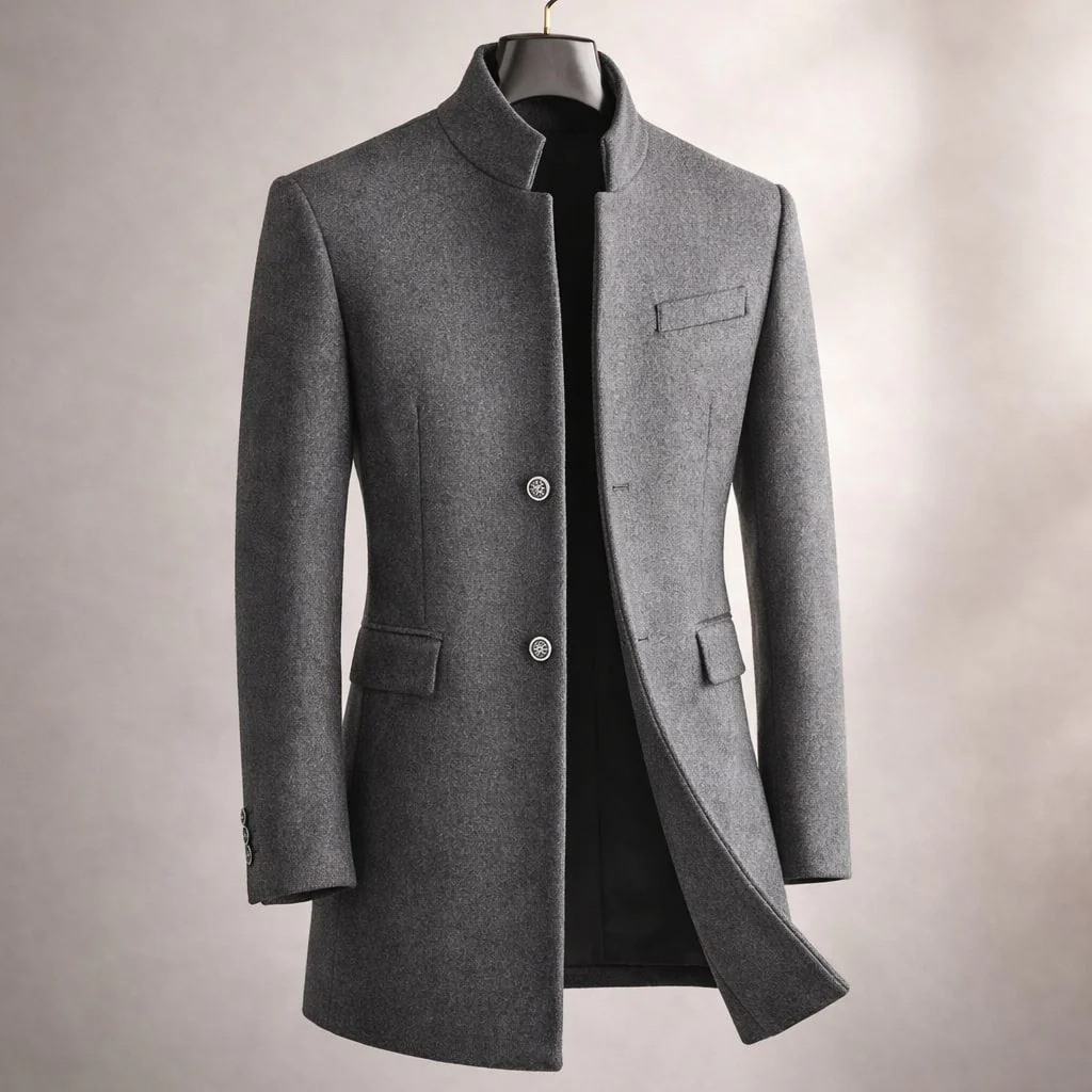 Dusko - Cappotto Con Collo Alto e Bottoni - Image 3