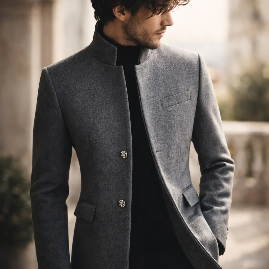 Dusko - Cappotto Con Collo Alto e Bottoni - Image 7