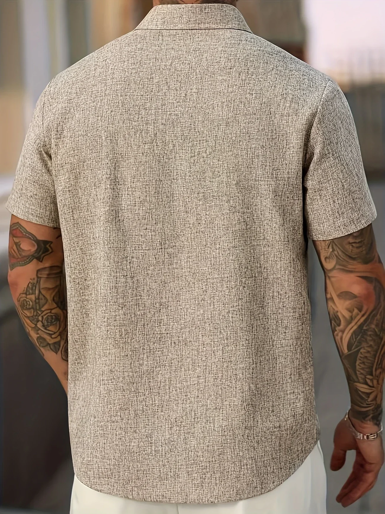 Dwight - Camicia Leggera In Misto Lino A Maniche Corte - Image 24