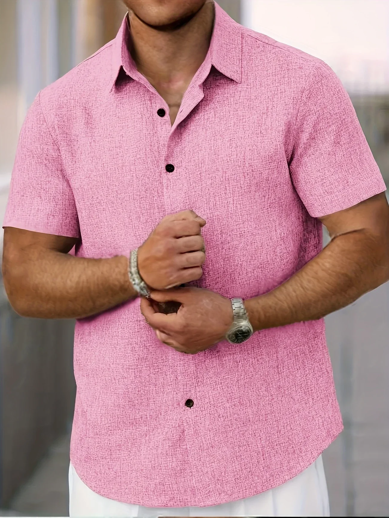 Dwight - Camicia Leggera In Misto Lino A Maniche Corte - Image 35