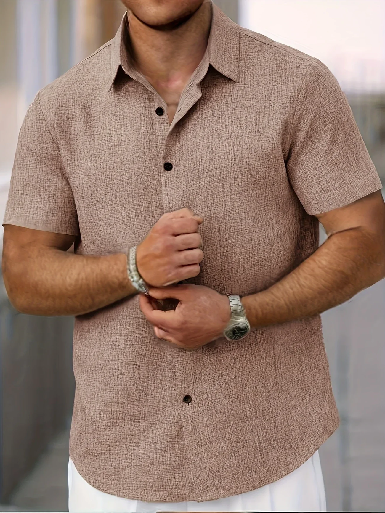 Dwight - Camicia Leggera In Misto Lino A Maniche Corte - Image 42