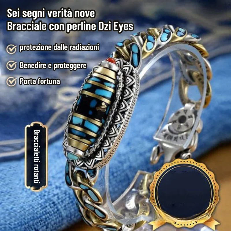 DziVana - Bracciale Dzi Con Mantra a Sei Caratteri In Turchese - Image 4