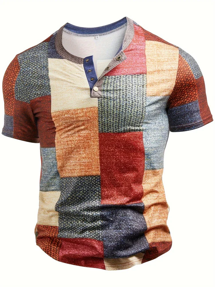 Edson - Elegante Camicia Con Stampa Patchwork - Image 7