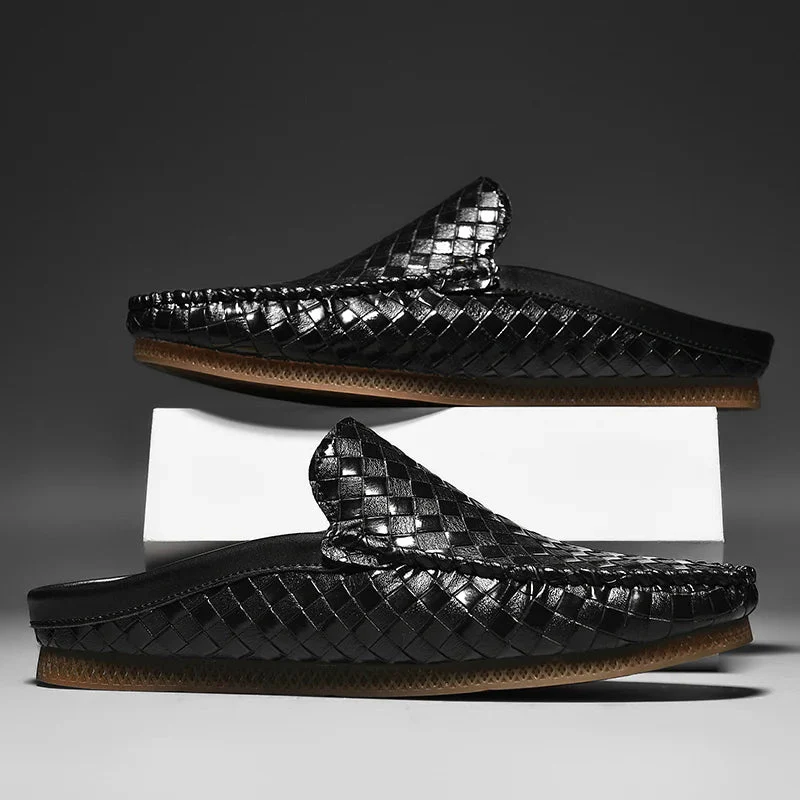 Efim - Pantofole Casuale in Pelle Con Motivo Intrecciato - Image 3