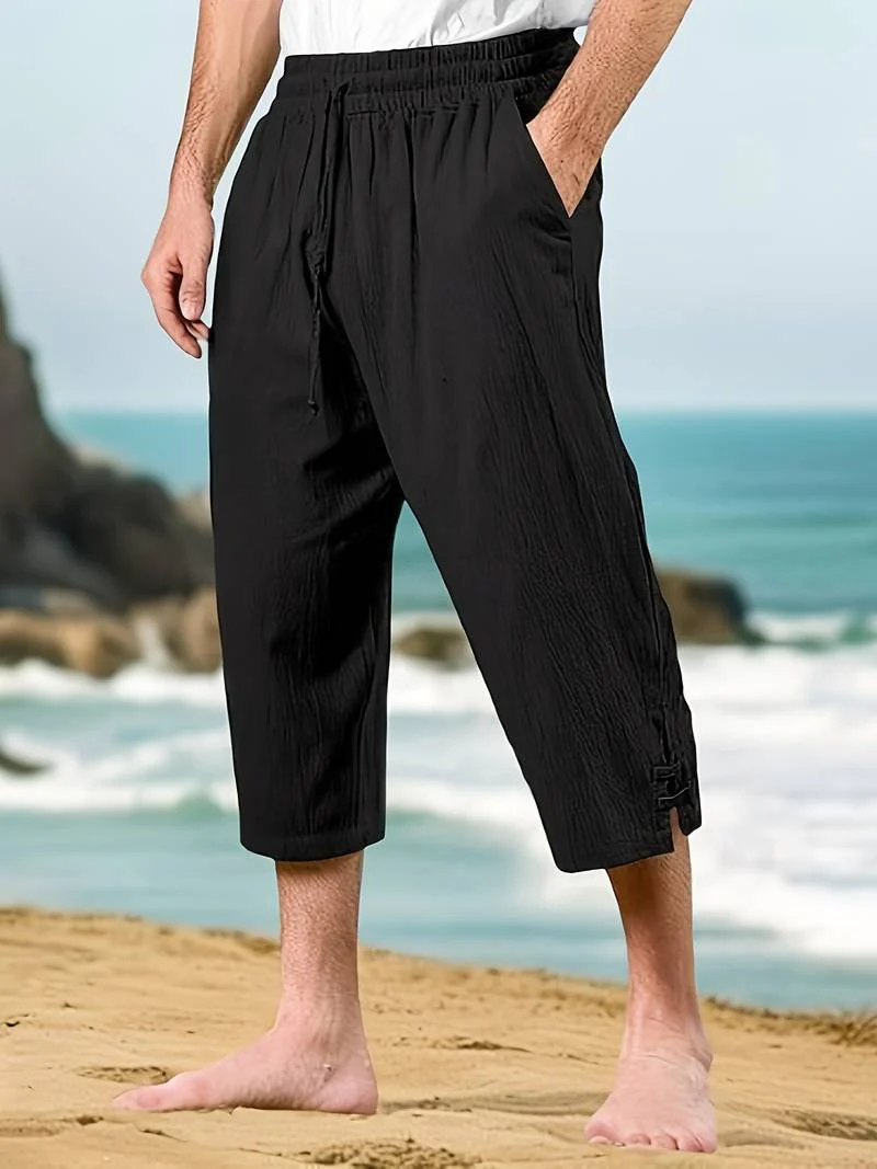 Eksteen - Pantaloni Casual in Lino Con Tasche Multiple