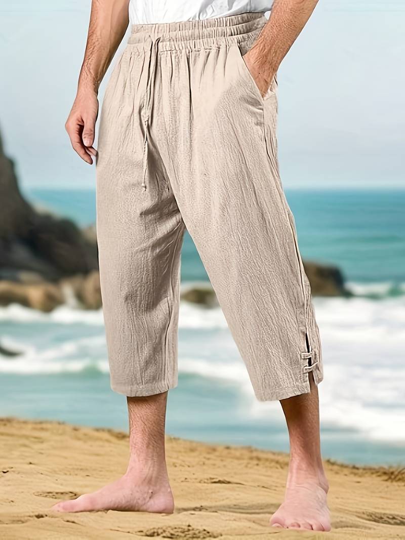 Eksteen - Pantaloni Casual in Lino Con Tasche Multiple - Image 3