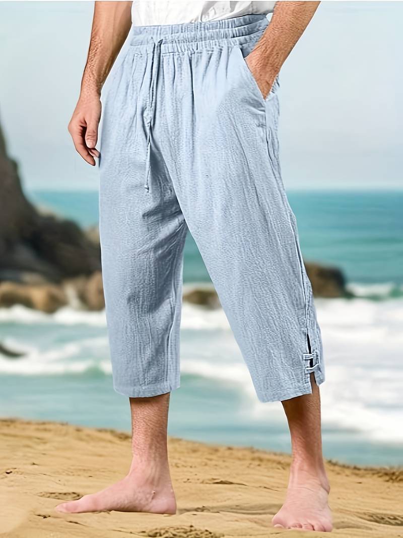 Eksteen - Pantaloni Casual in Lino Con Tasche Multiple - Image 5
