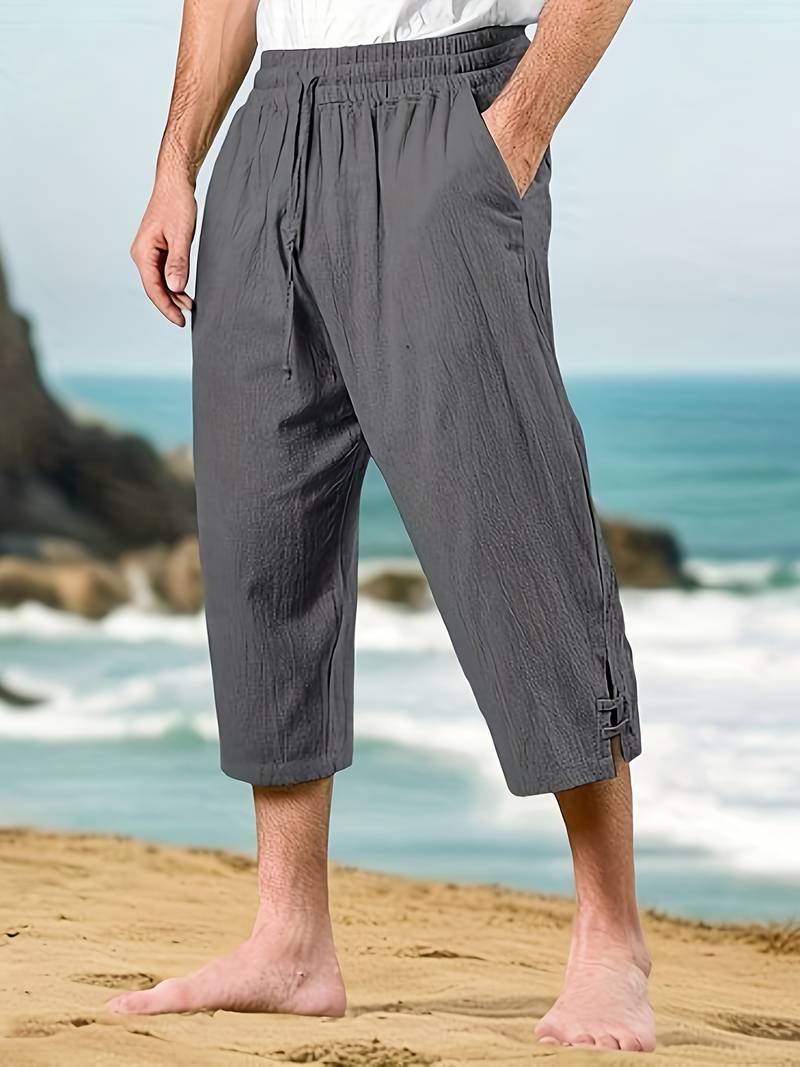 Eksteen - Pantaloni Casual in Lino Con Tasche Multiple - Image 7