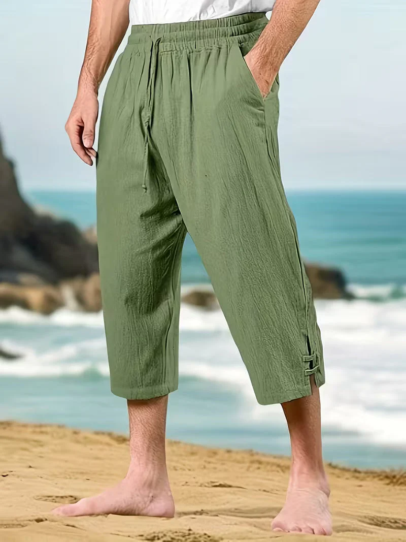 Eksteen - Pantaloni Casual in Lino Con Tasche Multiple - Image 8