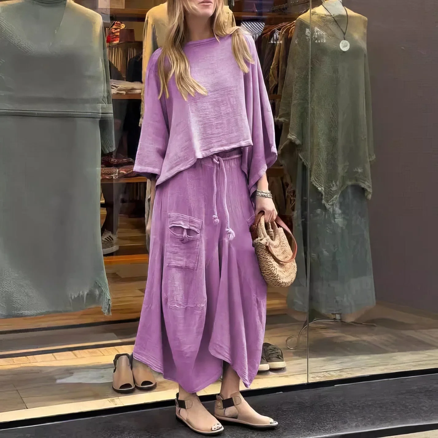 Elaine - Set Casual Due Pezzi Camicetta e Gonna - Image 2