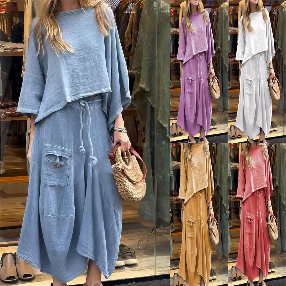 Elaine - Set Casual Due Pezzi Camicetta e Gonna - Image 7