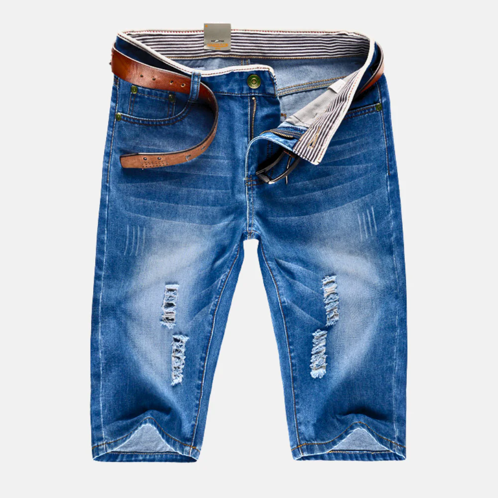 Eleena - Pantaloncini In Denim Effetto Consumato Cresta