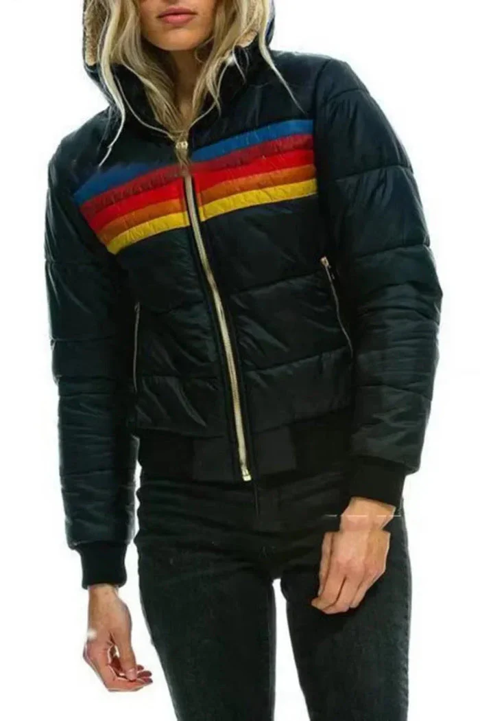 Elfriede - Giacca Con Zip e Motivo a Strisce Arcobaleno - Image 5