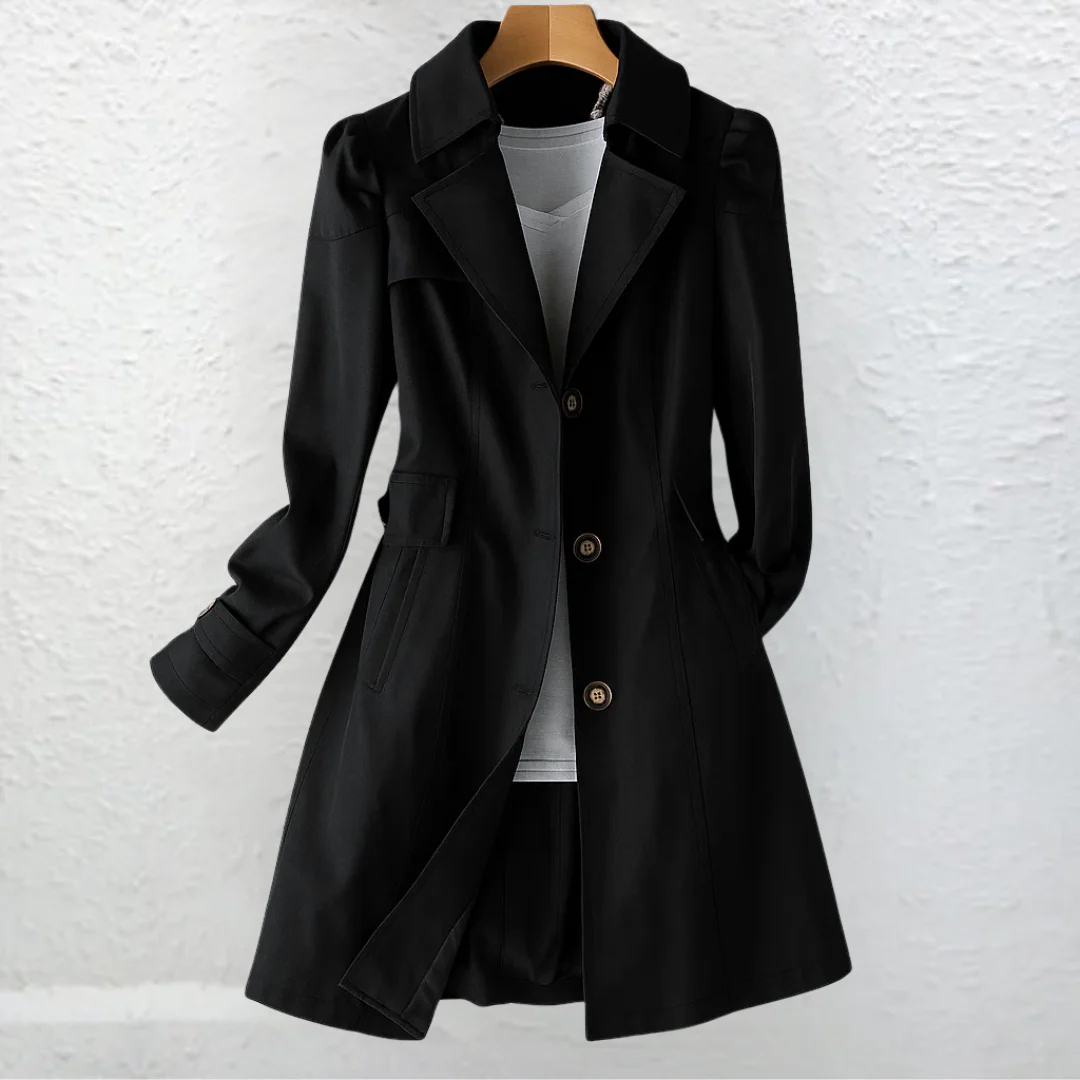 Ellice - Trench a Maniche Lunghe Con Bottoni