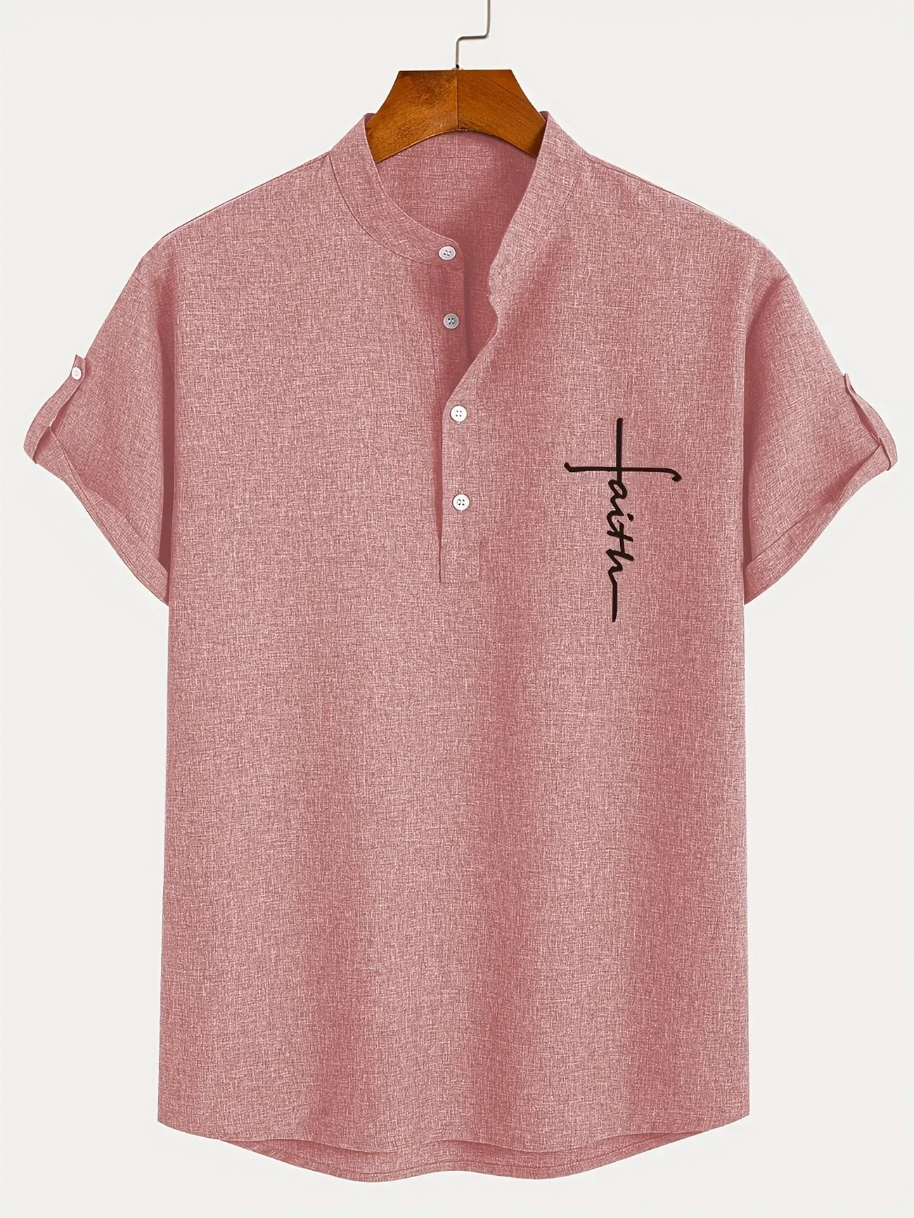 Elliott - Elegante Camicia a Maniche Corte Con Collo Alto - Image 40