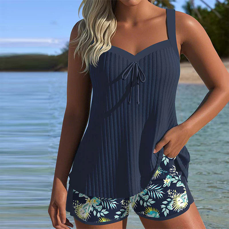Elvia - Elegante Stampa Floreale Set Tankini - Image 3