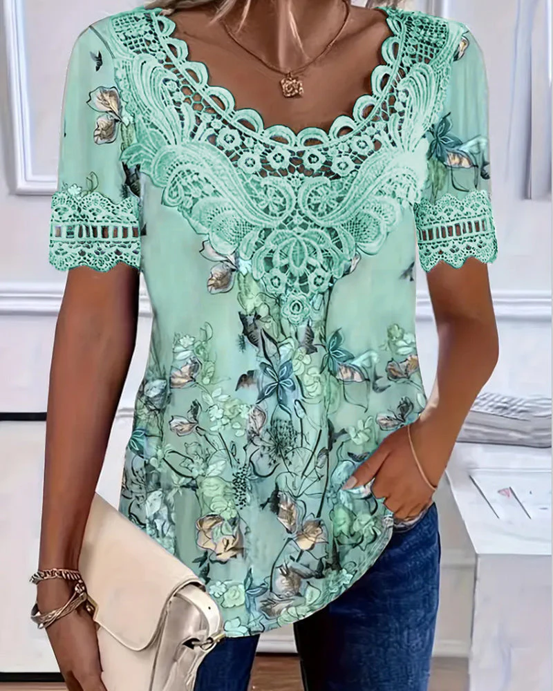Emilyn - Maglietta Alla Moda a Maniche Corte con Stampa Floreale - Image 2