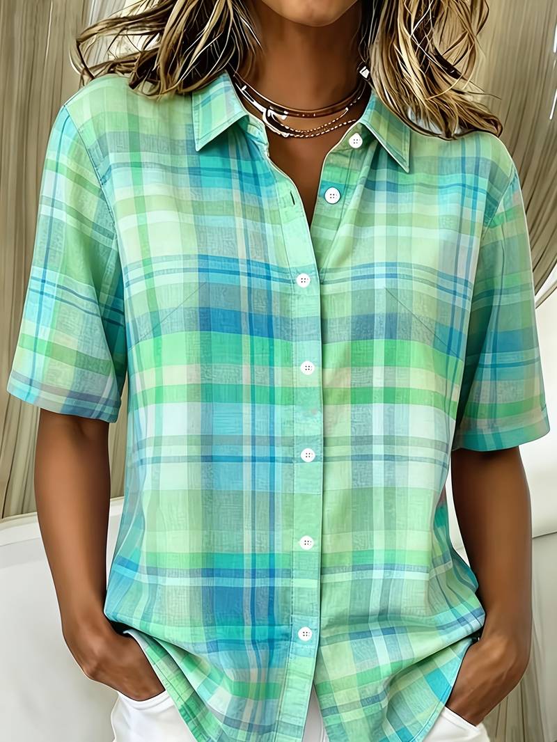 Endrita - Camicia Casual a Maniche Corte Con Bottoni - Image 2