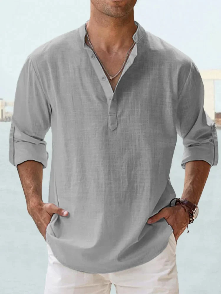 Eranga - Camicia a Maniche Lunghe in Cotone e lino - Image 8
