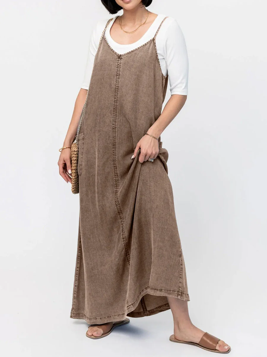 Éricaa - Maxi Abito In Denim Dal Taglio Largo - Image 2