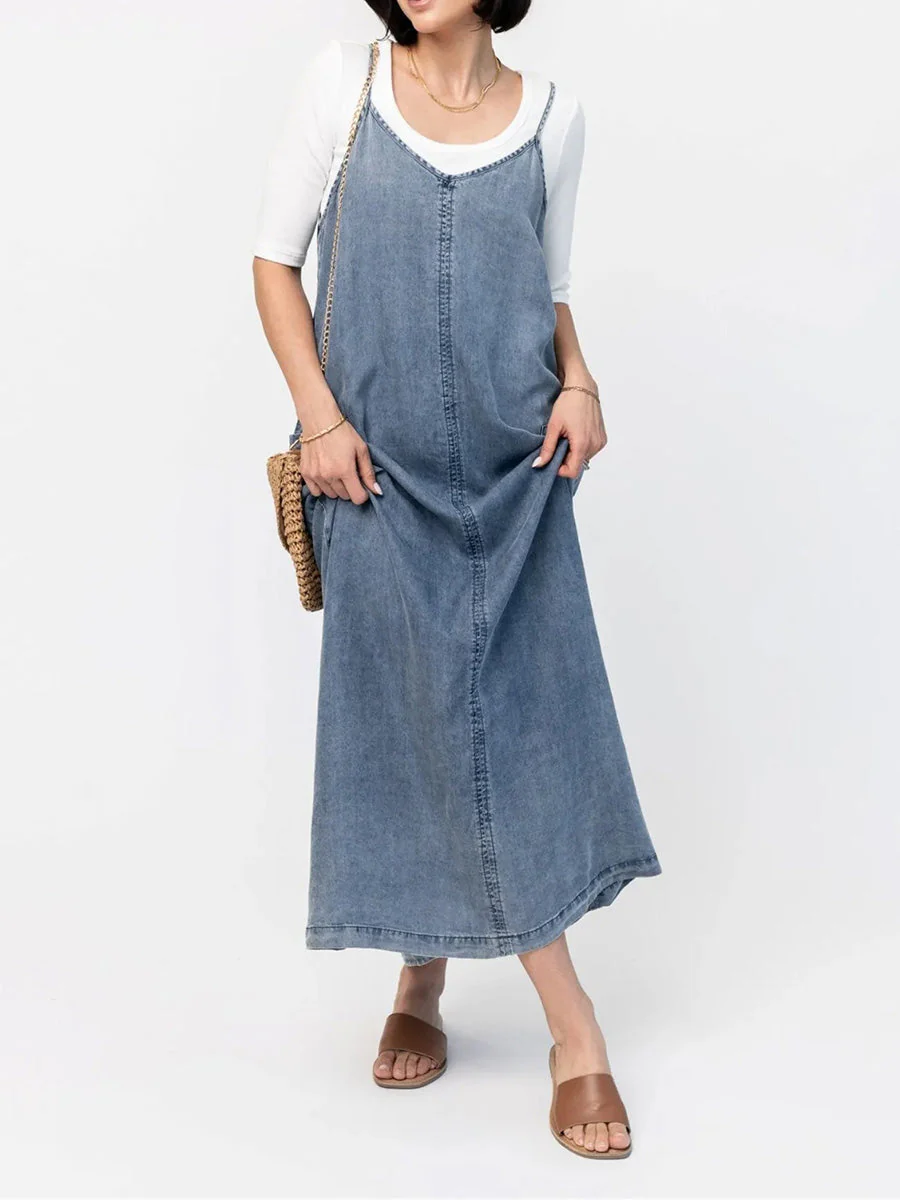 Éricaa - Maxi Abito In Denim Dal Taglio Largo - Image 6