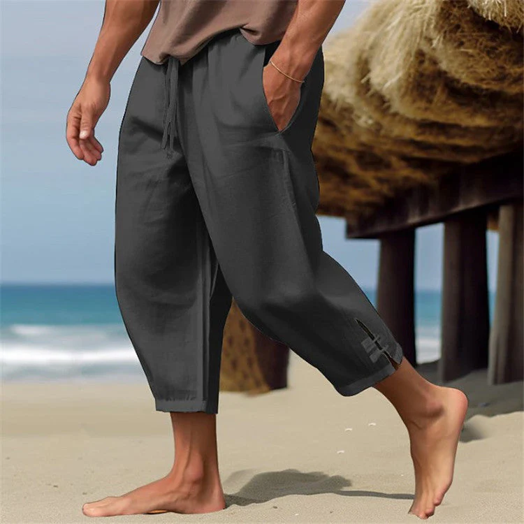 Erich - Pantaloni Comodi In Lino Con Elastico In Vita Per l' Estate - Image 2