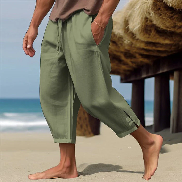 Erich - Pantaloni Comodi In Lino Con Elastico In Vita Per l' Estate - Image 3