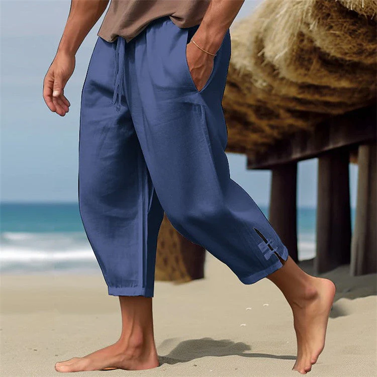 Erich - Pantaloni Comodi In Lino Con Elastico In Vita Per l' Estate - Image 4