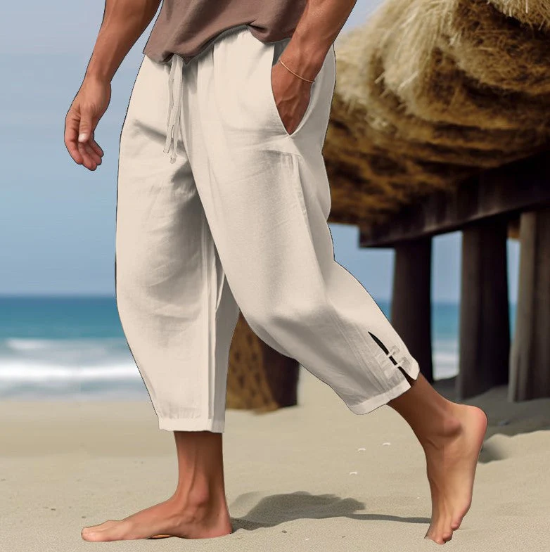 Erich - Pantaloni Comodi In Lino Con Elastico In Vita Per l' Estate - Image 5