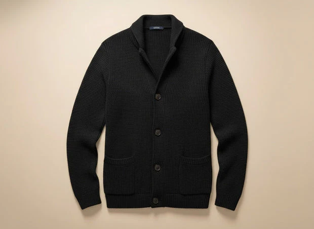 Eskel - Elegante Cardigan In Lana a Maniche Lunghe