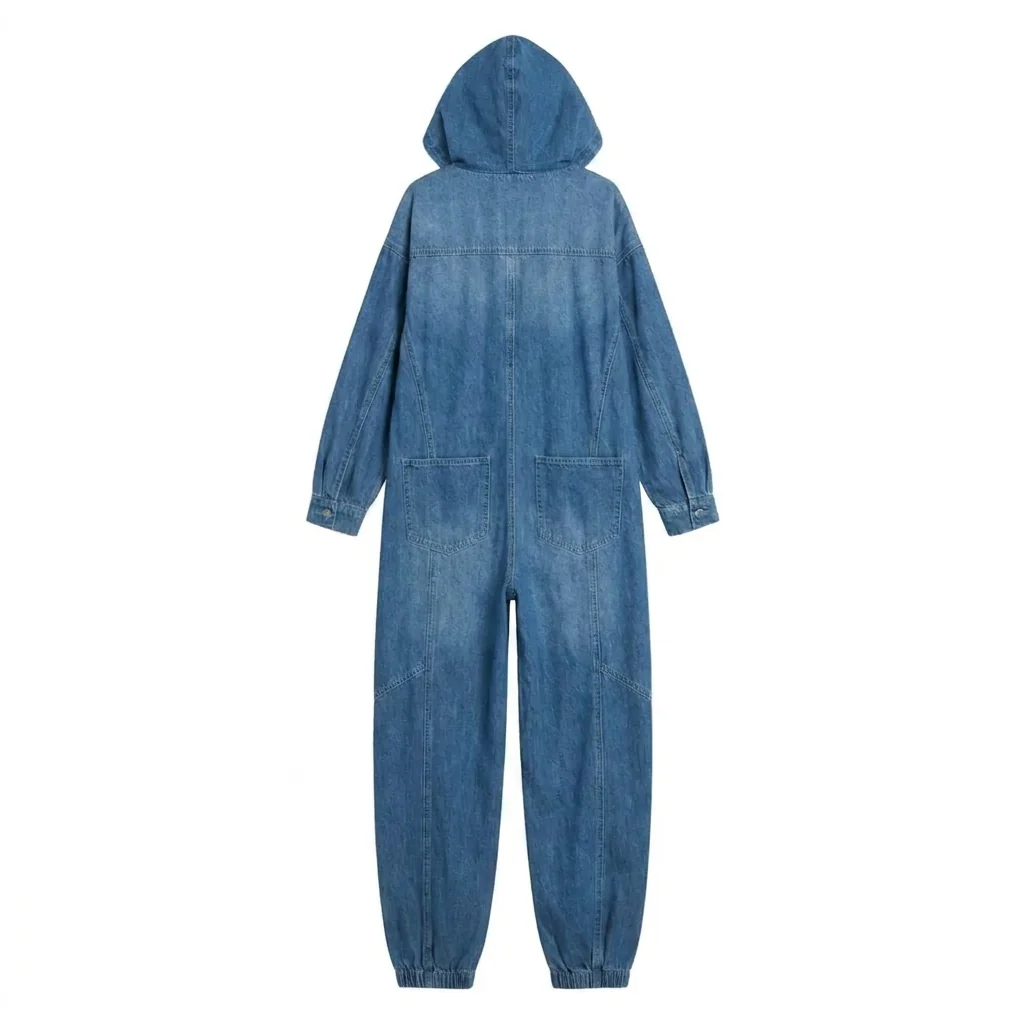Estielle - Tuta in Denim Con Cappuccio - Image 5