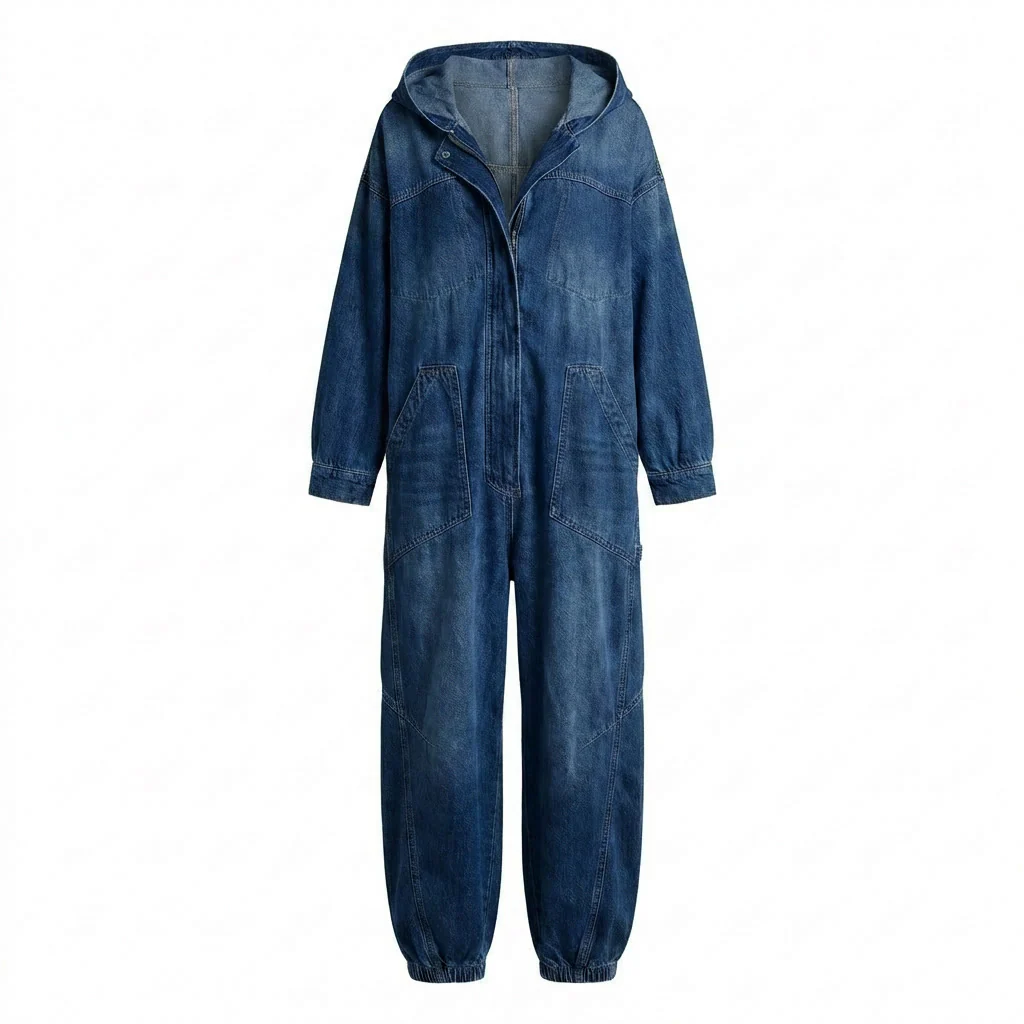 Estielle - Tuta in Denim Con Cappuccio - Image 7