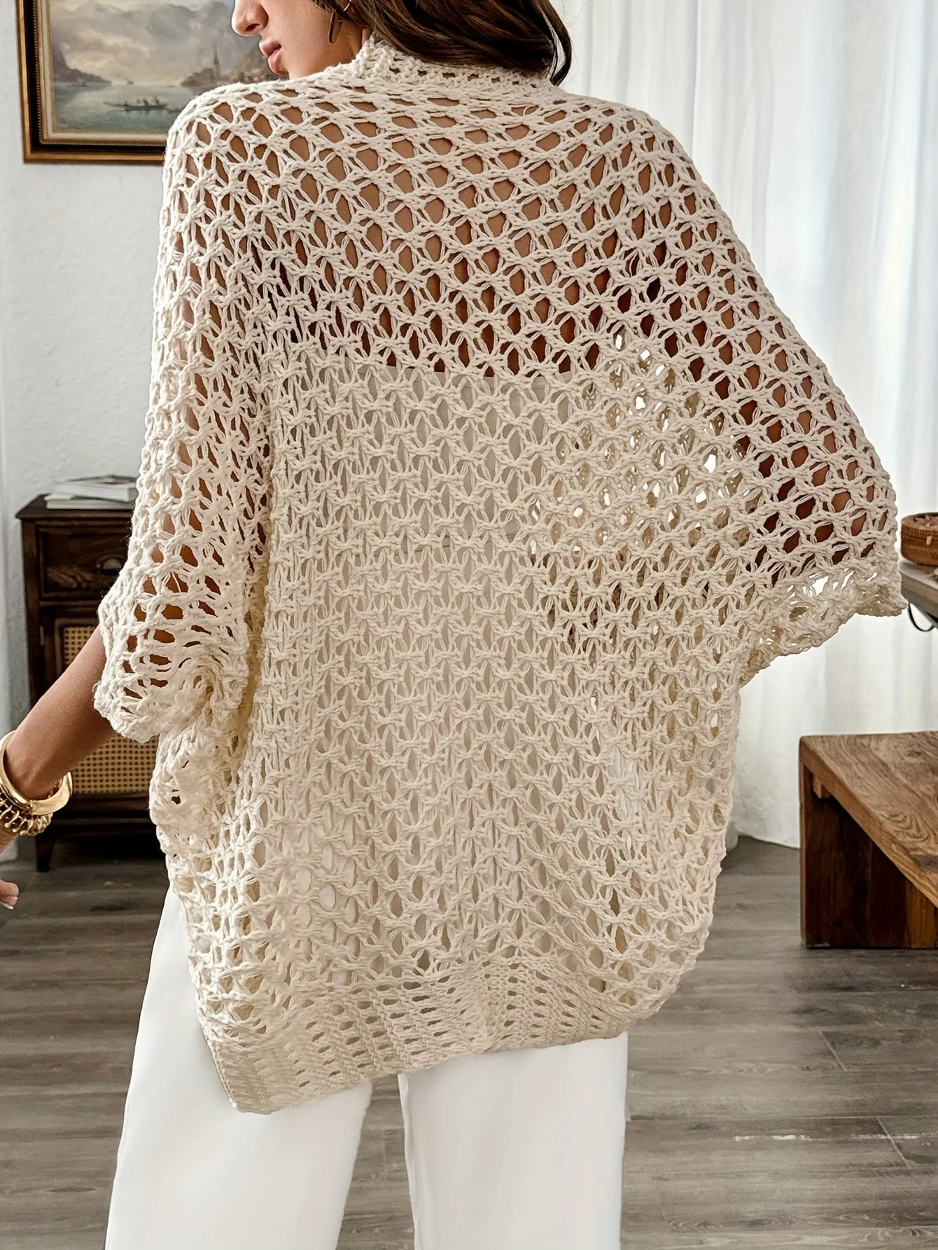 Etleva - Elegante Cardigan Traforato Con Maniche A Pipistrello - Image 15