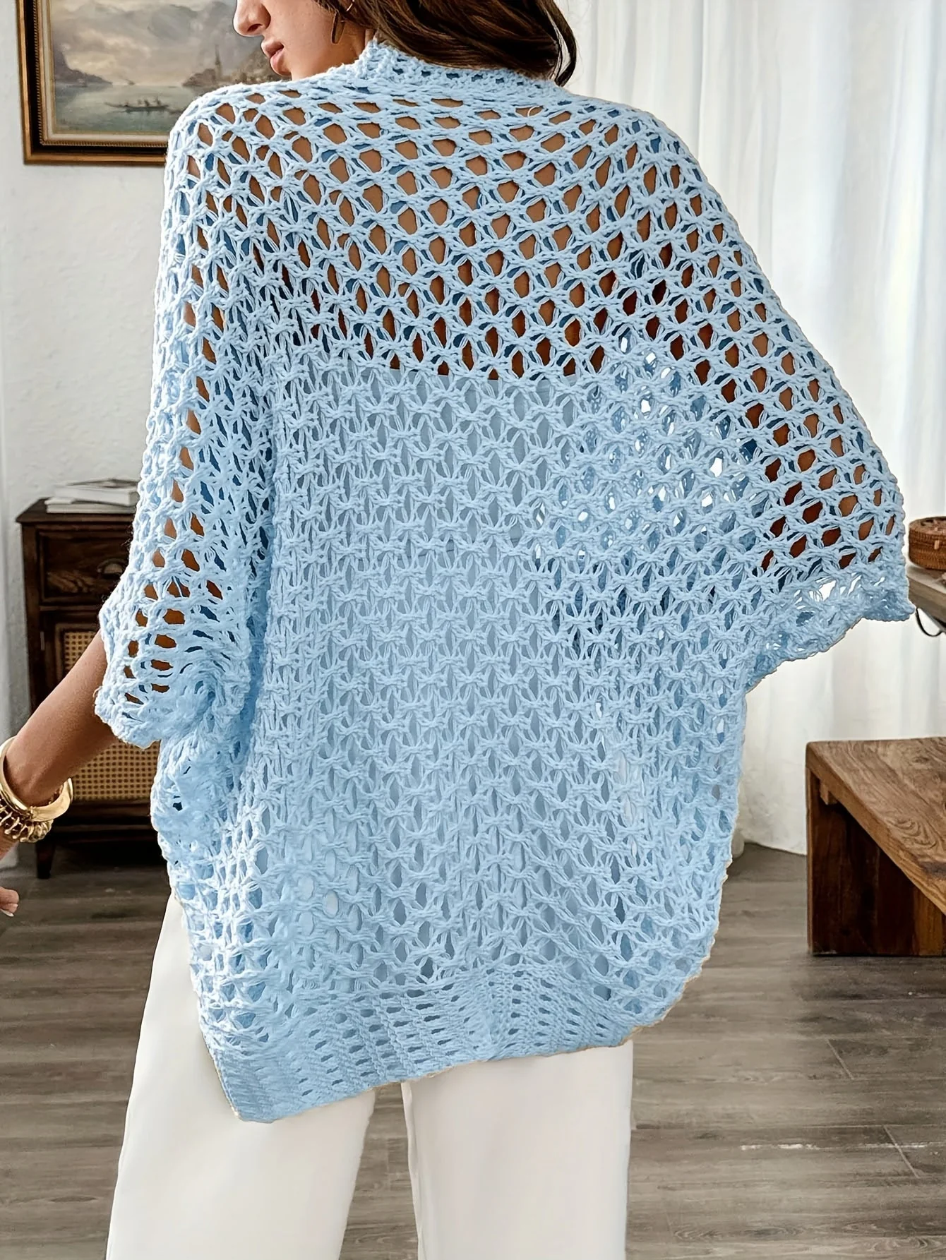 Etleva - Elegante Cardigan Traforato Con Maniche A Pipistrello - Image 21