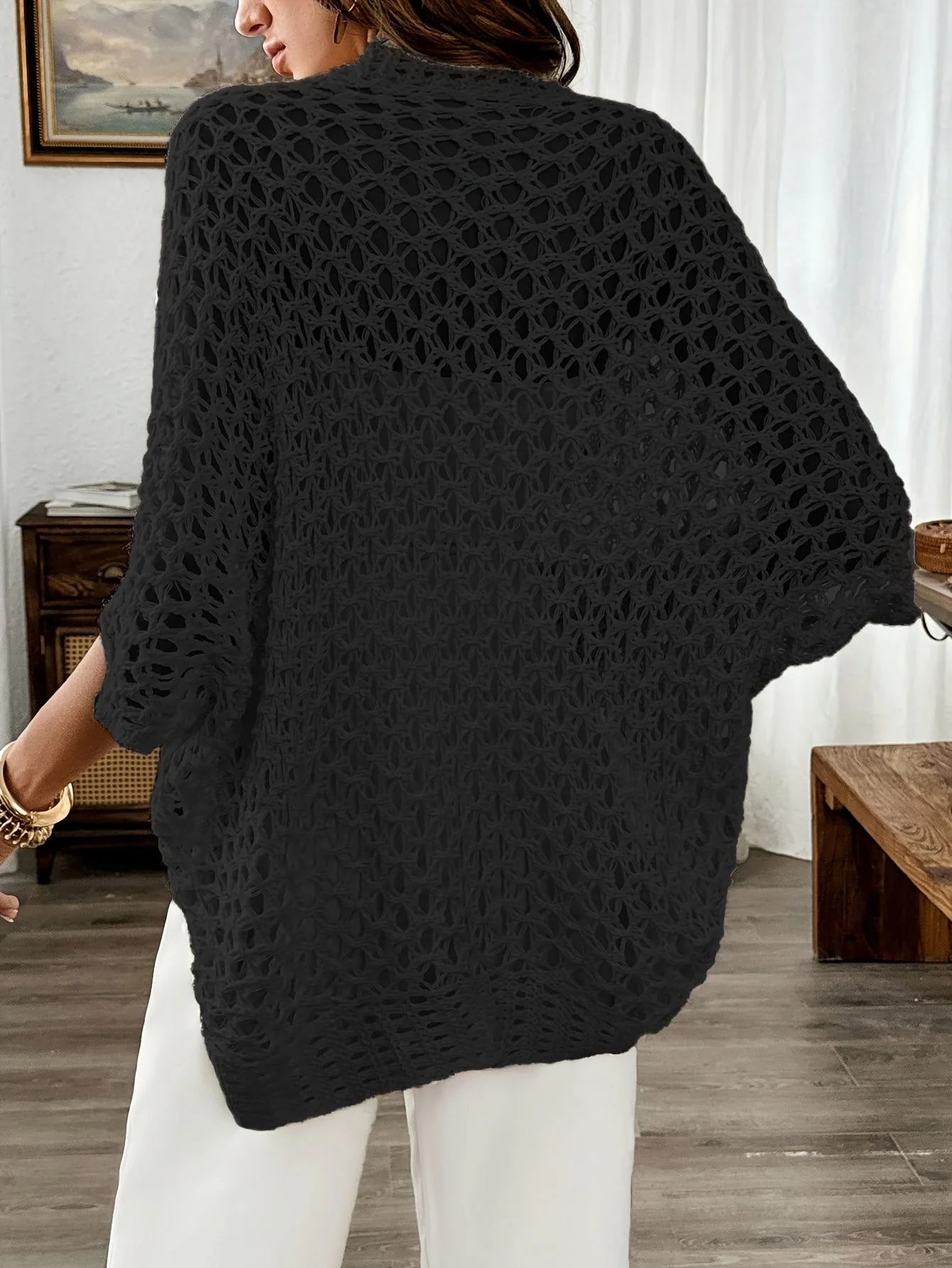 Etleva - Elegante Cardigan Traforato Con Maniche A Pipistrello - Image 27