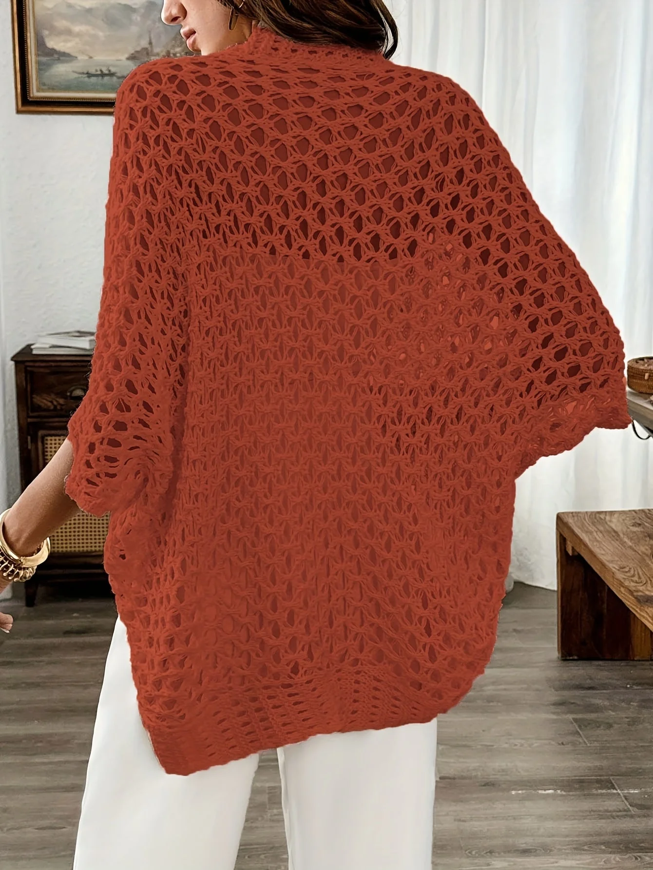 Etleva - Elegante Cardigan Traforato Con Maniche A Pipistrello - Image 40