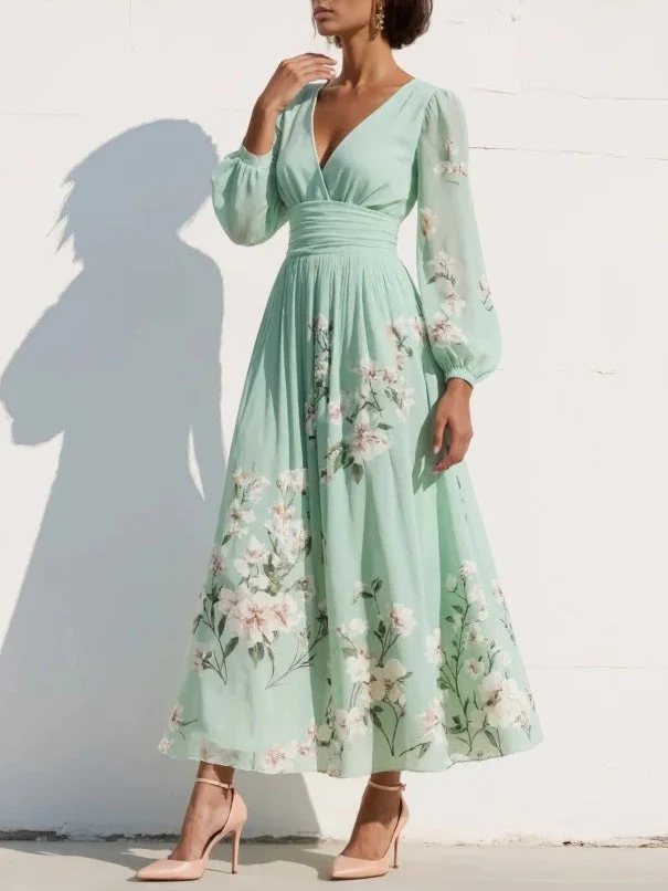 Evalyn - Abito Lungo Plissettato in Chiffon - Image 4