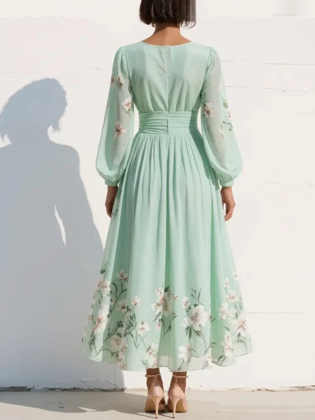 Evalyn - Abito Lungo Plissettato in Chiffon - Image 5