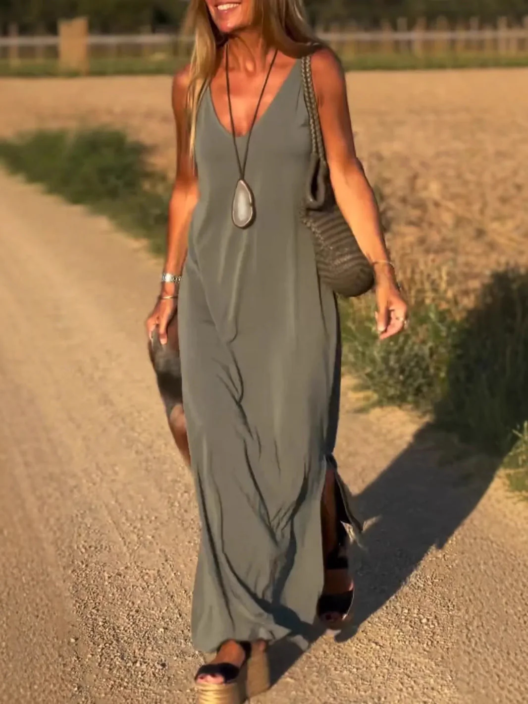Evelyne - Elegante Abito Lungo Senza Maniche