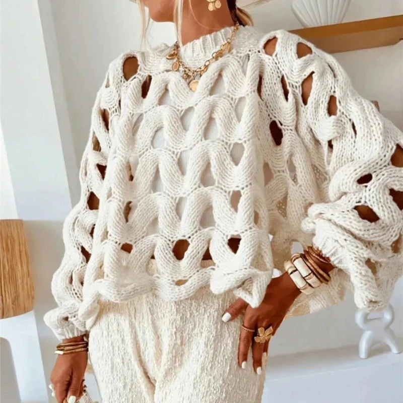 Şeyma - Maglione Casual Lavorato a Maglia