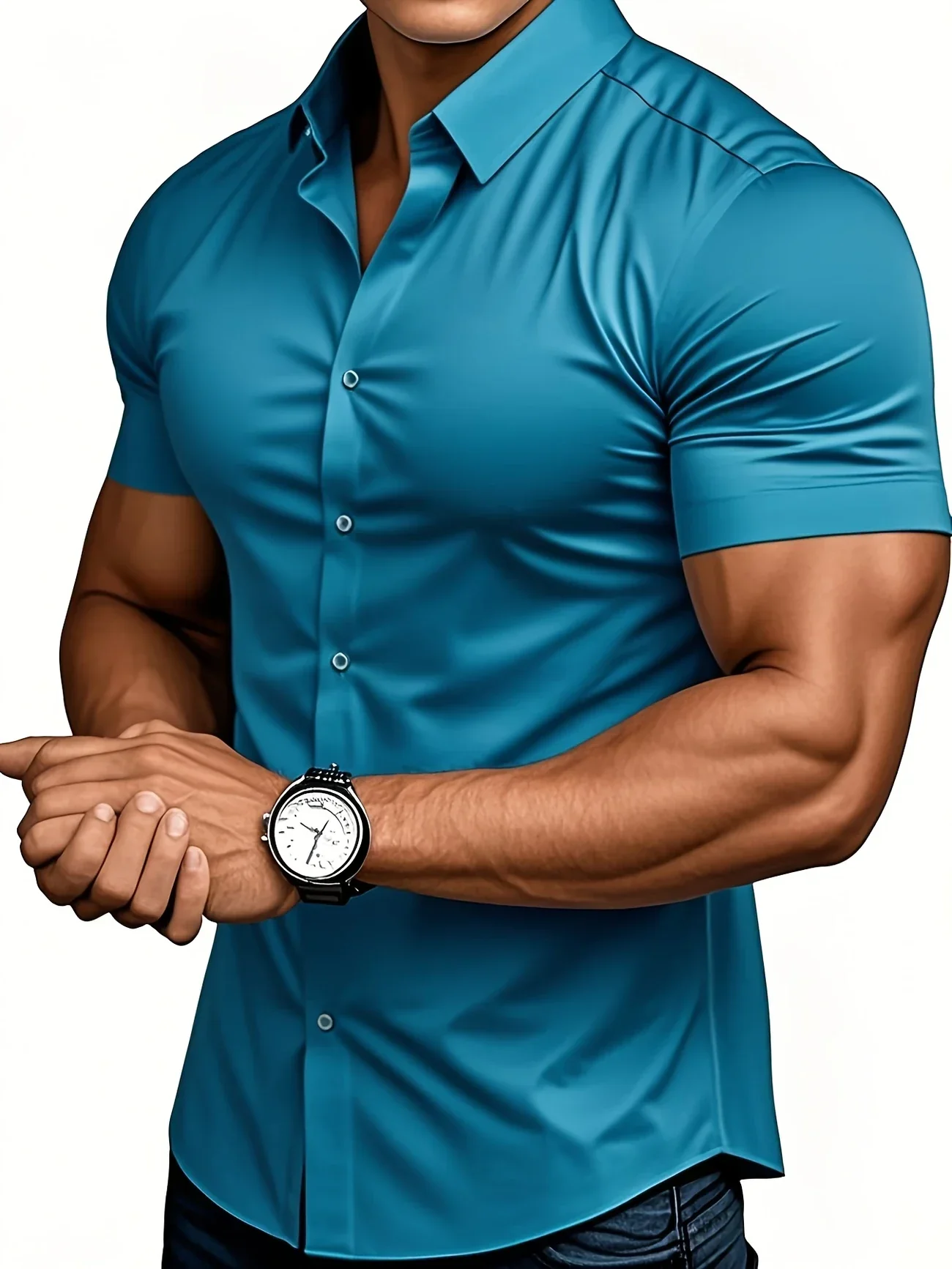 Ezra - Elegante Camicia Vestibilità Aderente Con Bottoni - Image 2