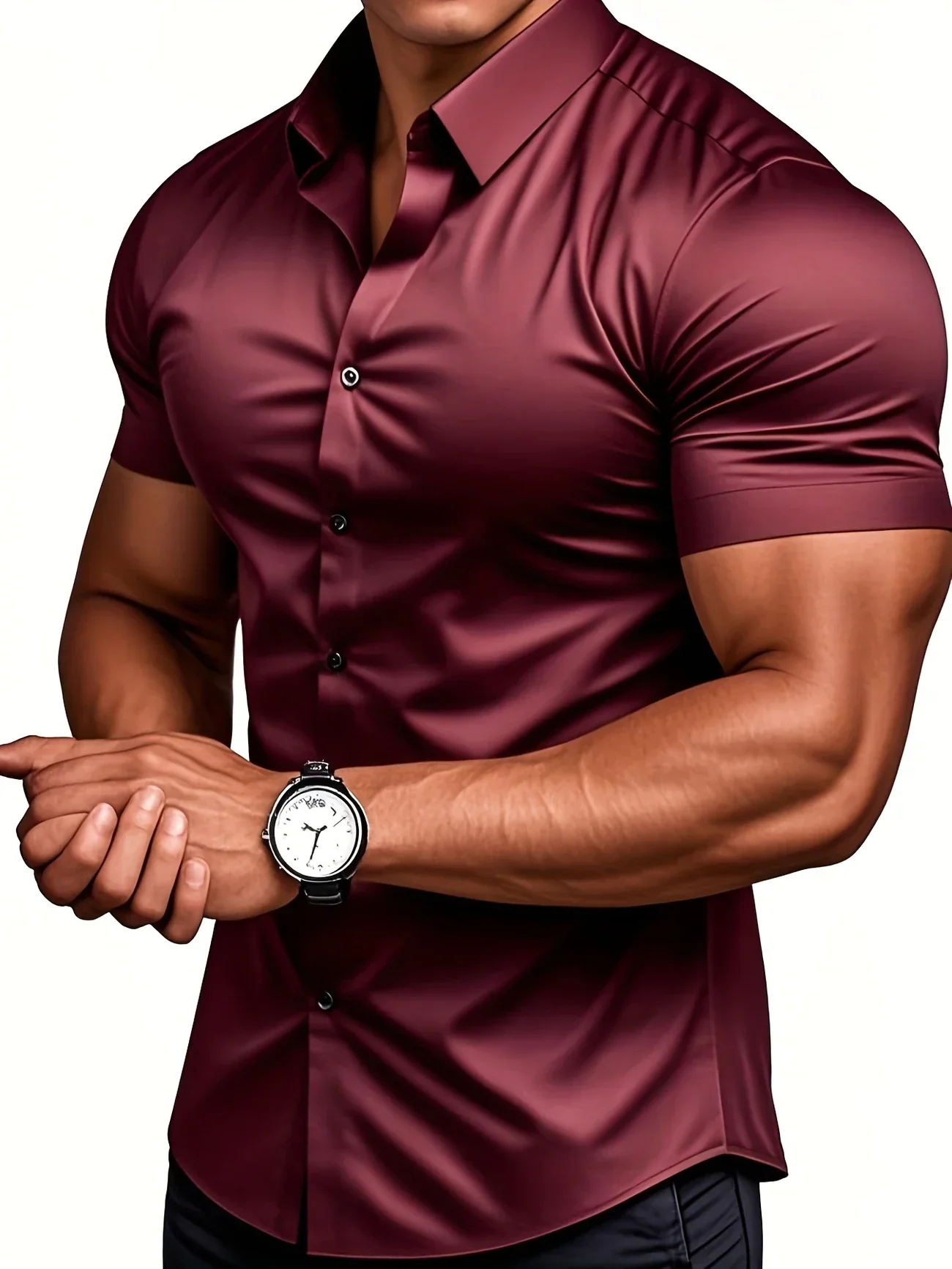 Ezra - Elegante Camicia Vestibilità Aderente Con Bottoni - Image 3