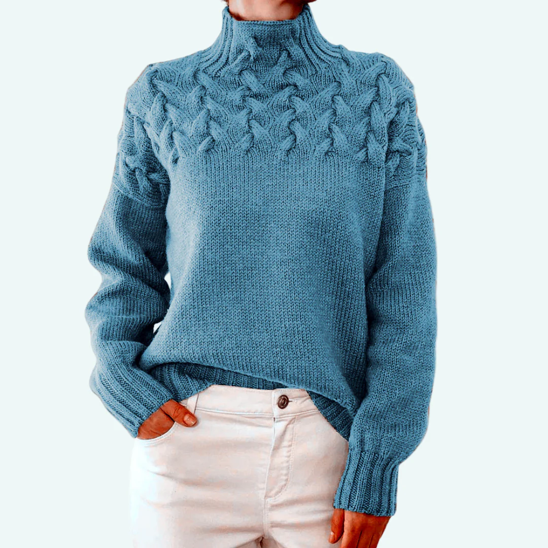 Farrah - Elegante Maglione a Collo Alto Lavorato a Maglia