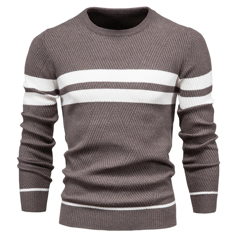 Fawzi - Maglioni Caldi a Maniche Lunghe con Patchwork