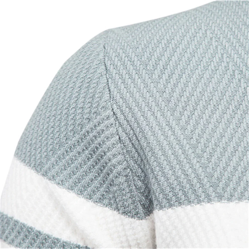 Fawzi - Maglioni Caldi a Maniche Lunghe con Patchwork - Image 8