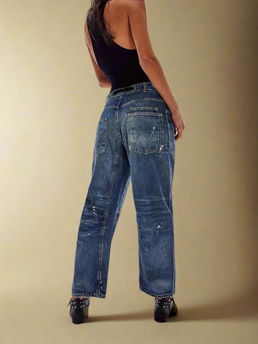 Felixa - Pantaloni in Denim Patchwork a Gamba Larga - Image 8