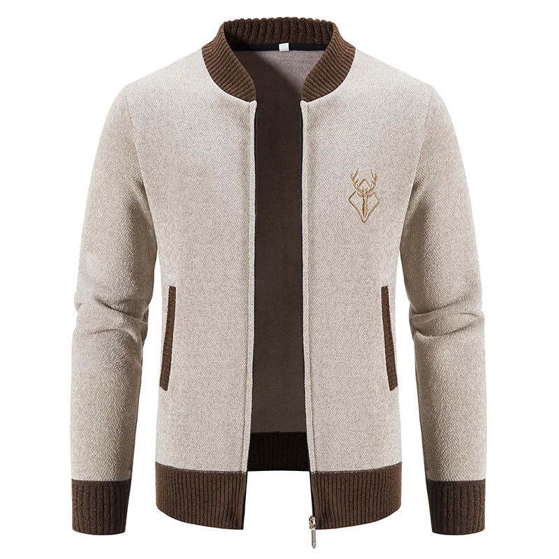 Ferrian - Cardigan Lavorato a Maglia Con Cerniera e Tasche