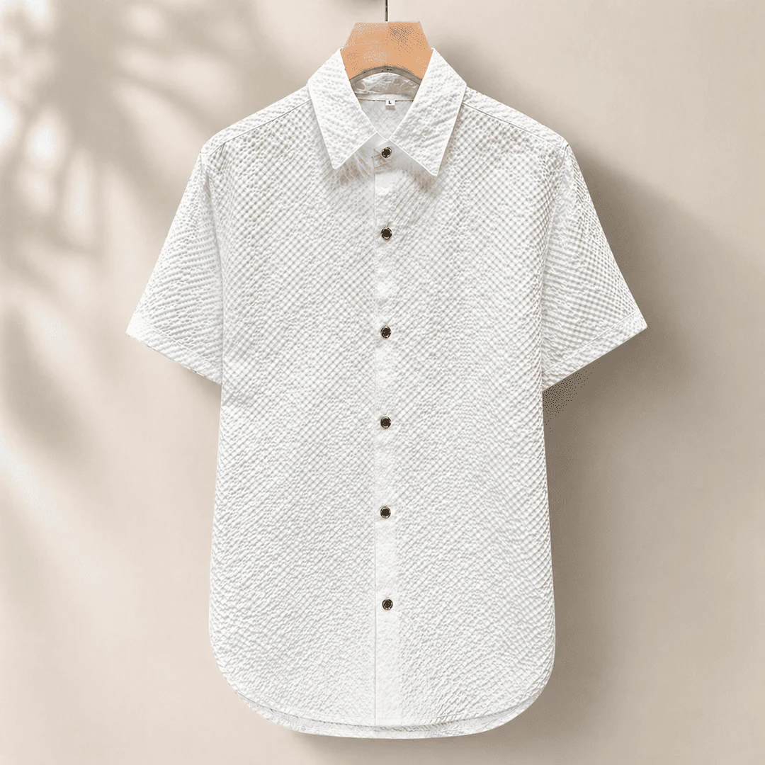 Filipe - Camicia a Maniche Corte Con Trama in Rilievo