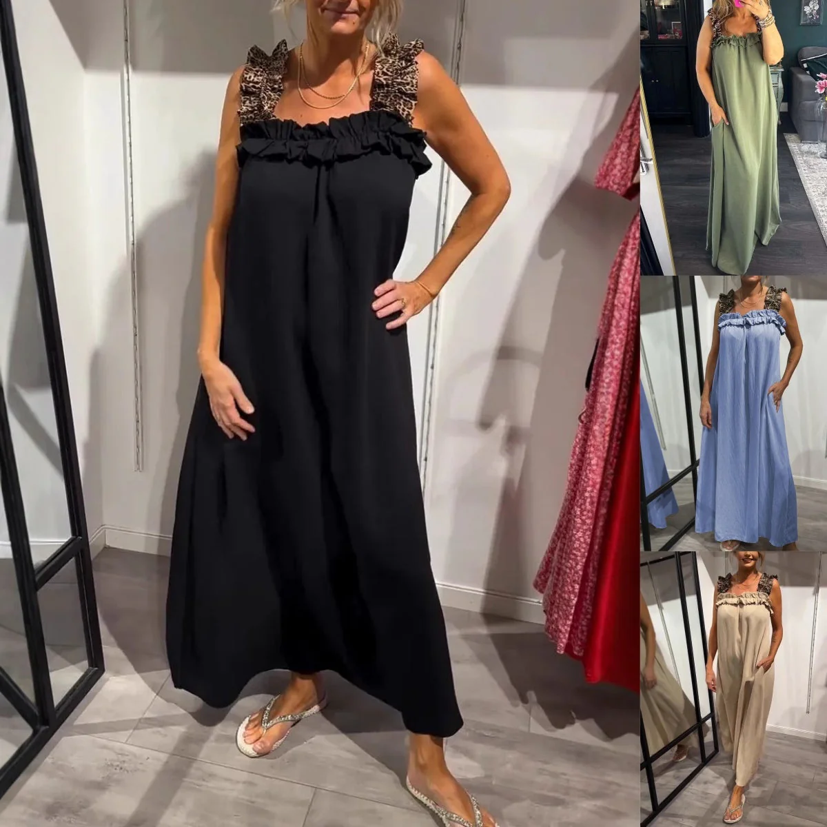 Fiola - Maxi Abito Casual Senza Maniche con Tasche - Image 9