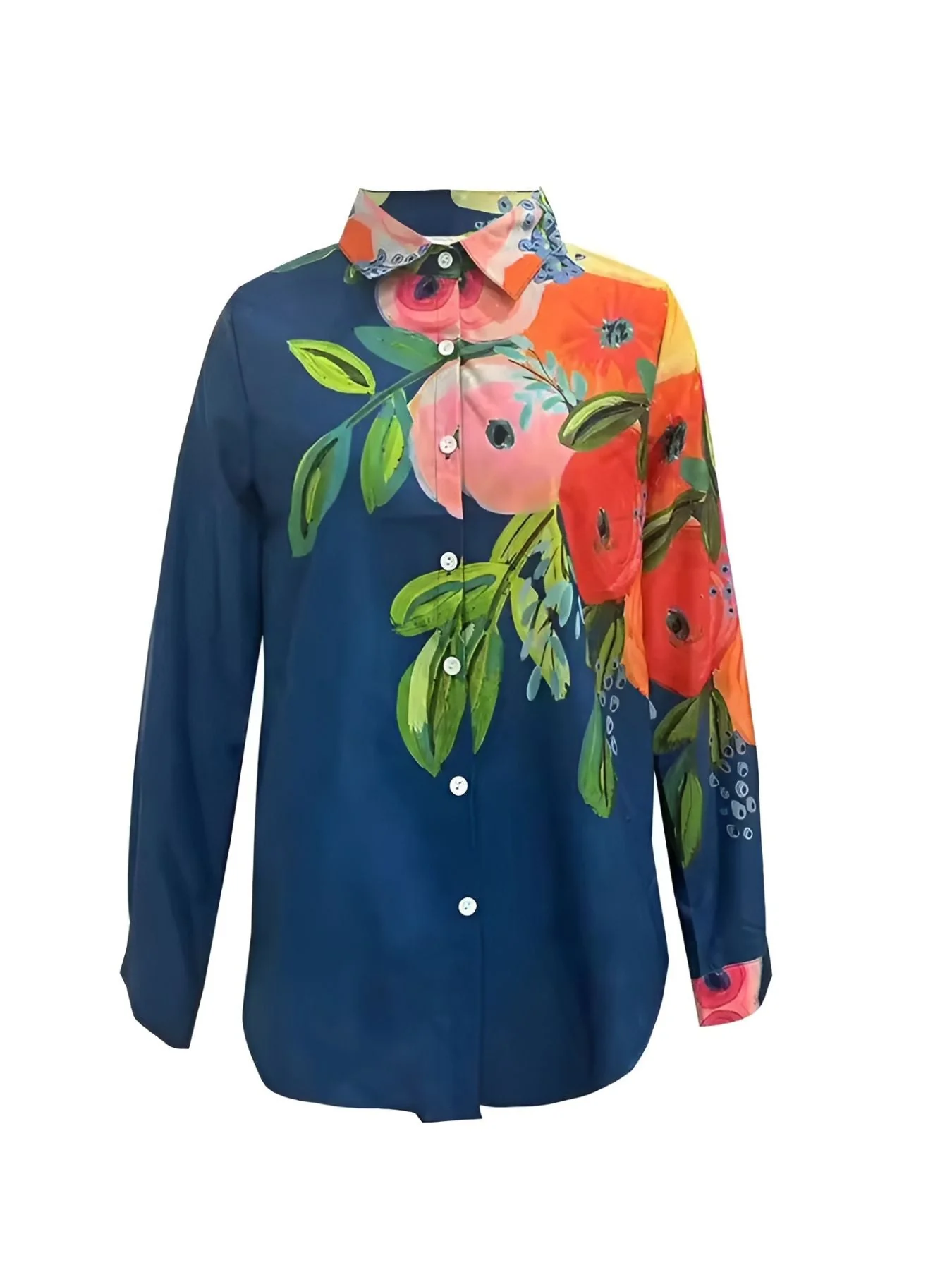 Fioralba - Camicia a Maniche Lunghe Con Stampa Floreale - Image 3
